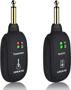 LEKATO A8 Wireless Guitar System, Built-in Rechargeable 4 Channels, Wireless Guitar Transmitter Receiver for Electric Guitar Bass, Violin Christmas Gift