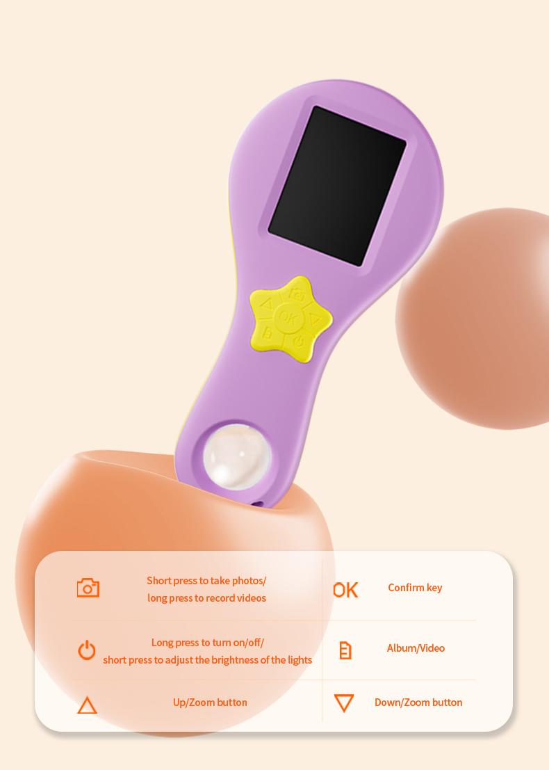 Early learning toy electronic magnifying glass. High-definition pixel images for children observing plants and insects, suitable for boys and girls aged 4–10. Mini handheld pocket digital microscope, easy to carry, fosters curiosity and a desire to explor