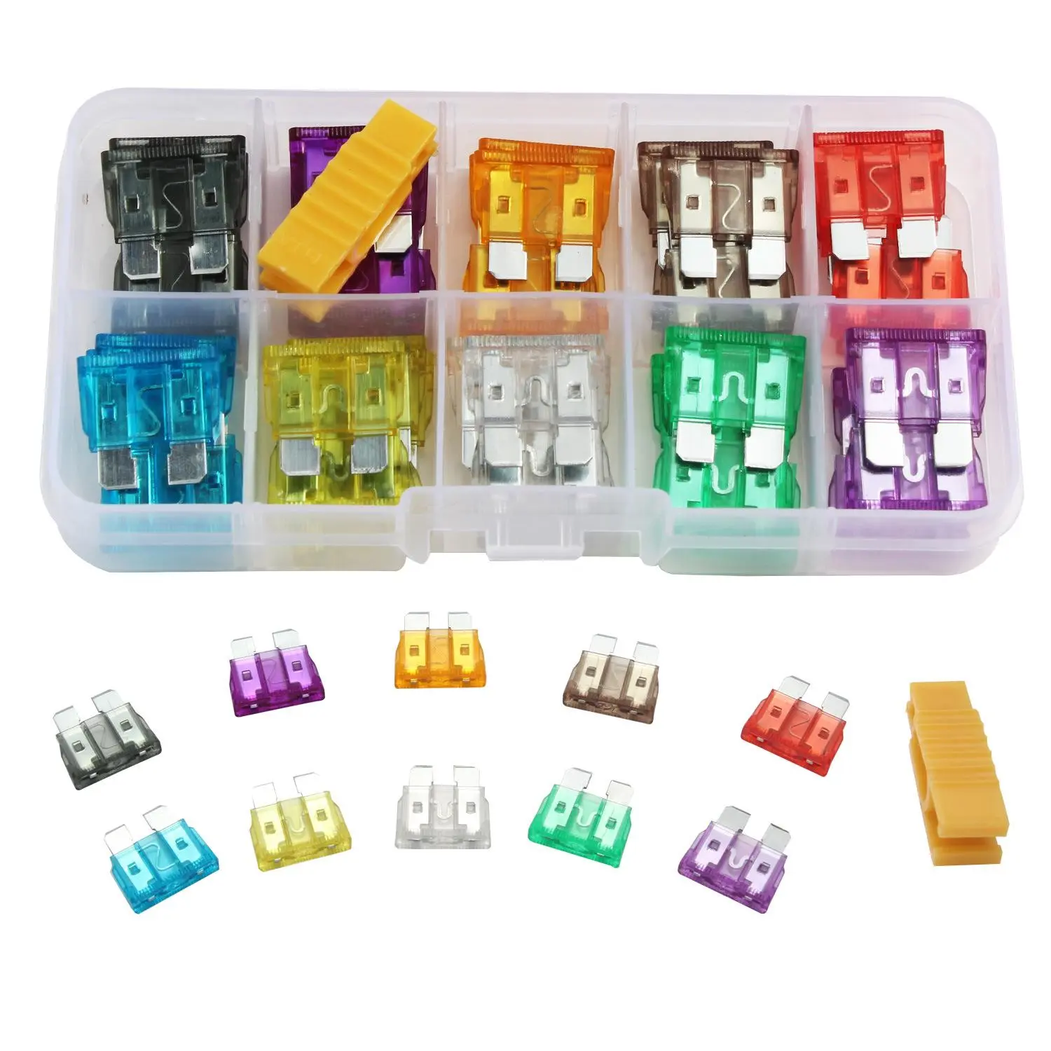 306/300/51pcs Car Fuse Set 5a-35a, Amplifier Blade Fuses with Box Clips, Circuit Check Pen Included, Zinc Material Just 306pcs With Circuit Check Pen, Car Repair Automotive