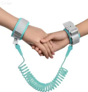Toddler Safety Wrist Link, Child Companion Walking Strap with Coil Spring, Soft Wristband Leash for Kids, 1.5m/4.9ft Length