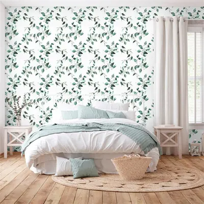 Peel And Stick Wallpaper - Vintage Floral Green Bird Pattern, 17.32" X 78.7" Roll, Removable Contact Paper - View #7