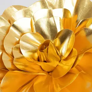 4 Pack Large Metallic Gold Real Touch Artificial Foam DIY Craft Roses 16"