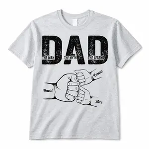 100 % cotton Personalized Dad Shirt – Custom Kids Name Father’s Day Tee for Daddy, Papa Gift.