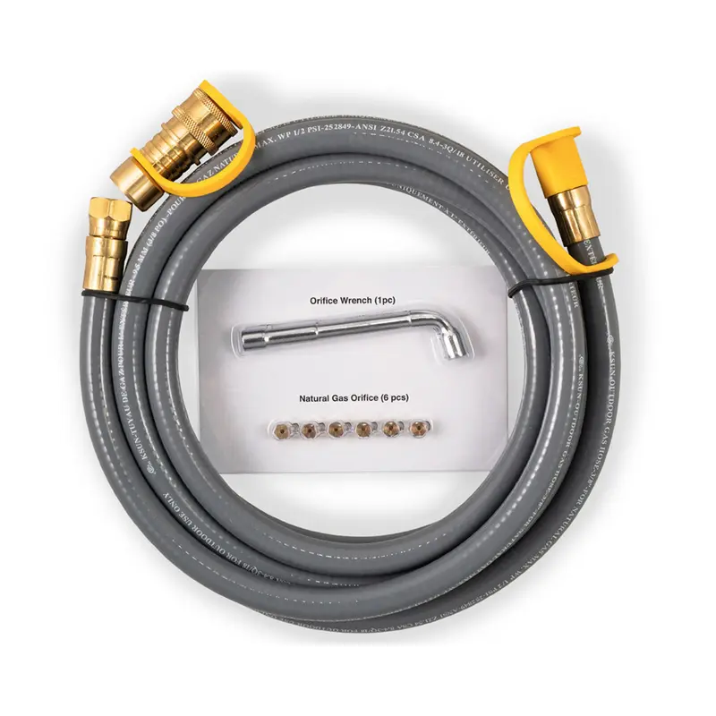 BLACKSTONE Natural Gas Conversion Kit for Large Blackstone Griddles - Brass Quick Connect, 10 Ft Hose, 3/8 In Fittings, Outdoor Grill Gas Connection Kit