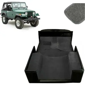 KQQIO Gray Carpet Kit Compatible with 1986-1995 Jeep Wrangler YJ 2-Door Interior Carpet Pad Floor Mat Full Set 6Pcs Front Rear