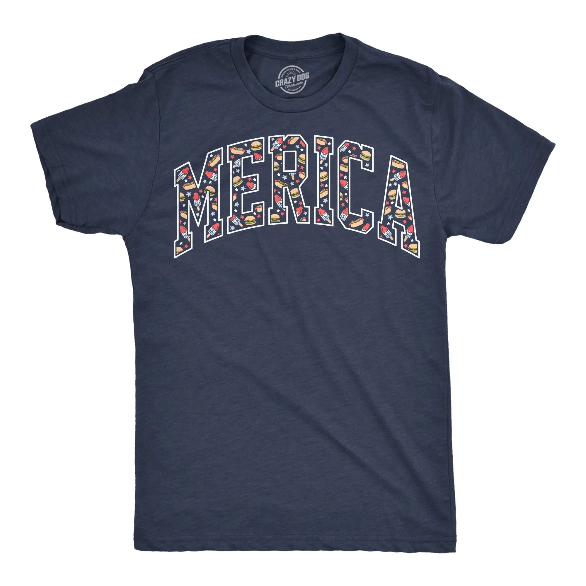 Mens Funny T Shirts Merica Text Food Sarcastic Fourth Of July Tee For Men Mens Funny T Shirts Cool Vintage Fashion T-Shirt Gift Classic Menswear Patriotic Apparel for Men Funny Food Short Sleeve Novelty Tees Navy -