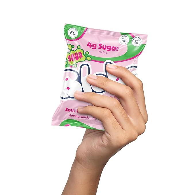 Blobs SOUR Gummy Candy Low Sugar, Low Calorie, Gluten Free for Kids & Adults - No Sugar Alcohols, Vegan, No Dyes - 1.8 oz per Bag (Pack of 6) - Watermelon Lychee