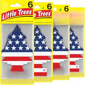 LITTLE TREES Car Air Freshener. Hanging Tree Provides Long Lasting Scent for Auto or Home. America, 4x6= 24 Air Fresheners