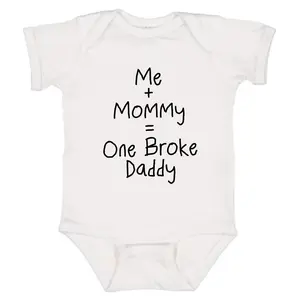 Me + Mommy = One Broke Daddy Onesie, Funny Baby Bodysuit, Humorous Baby Shower Gift, Funny Pregnancy Announcement Gift for Husband baby showers  outfit