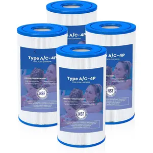 4 Pack Type A or C Pool Filter  Replacement for Intex 29000E/59900E & 1000/1500/530 GPH Filter Pump, Fits Easy Set Above Ground Pools