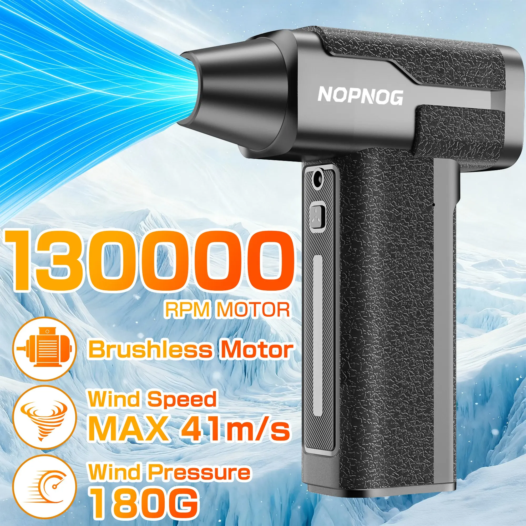 Portable Type-C Turbo High Speed Handheld Portable Blower with 5 Nozzles Strong Blowing Jet Fan Multifunctional Jet Blower Handheld Air Blower