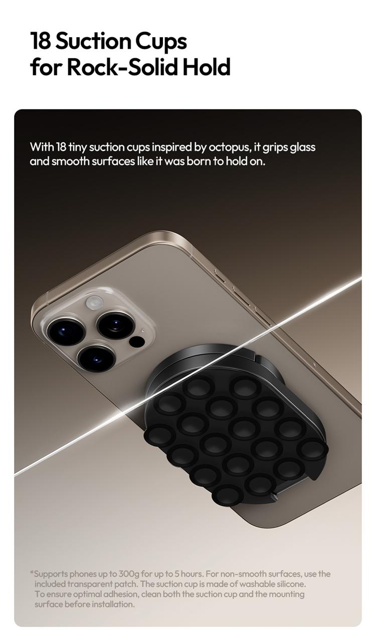 Ulanzi MA39 MagLock Suction Cup Phone Mount Desktop Stand for iPhone 17 16 15 14 with Suction Bottom for Wall Glass Ulanzi MA39 MagLock Suction Cup Phone Mount Desktop Stand for iPhone 17 16 15 14 with Suction Bottom for Wall Glass