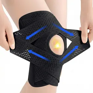 Plus Size Knee Compression Wrap Brace - Breathable Adjustable with Side Stabilizers for Men & Women  Comfortable & Leg Supporter Healthcare knee compression wrap brace side stabilizer Patellar Belt Knee Elbow Pads