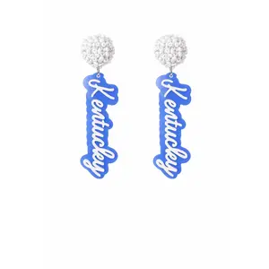 Kentucky Pom Pom Drop Earrings