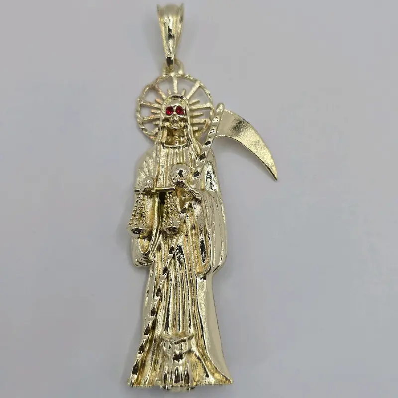 LA SANTA MUERTE red eyes pendant only Gold-plated fashion style NO CHAIN