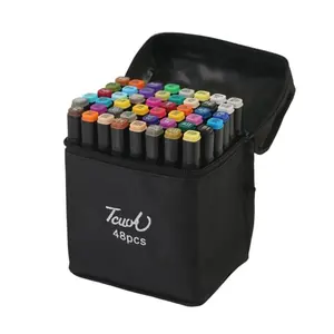 48 Colors Alcohol Markers Set, Dual Tips Blender Art Markers Doodle Markers for Drawing Sketching Coloring Artist Pens and Underlining, Professional Permanent Sketch Marker for Kids adult coloring