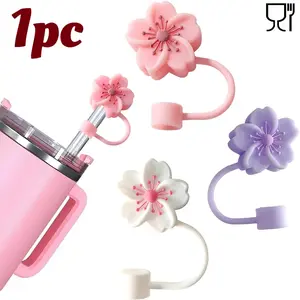 1pc Silicone Straw Lid for 10mm Insulated Cup | Reusable Dustproof Straw Cap Silicone Straw Topper