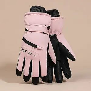 Women’s Winter Ski & Snowboard Gloves - Insulated, Touchscreen Compatible, Windproof & Snowproof, Pink/White/Black, Perfect for Snow Sports & Cold Weather