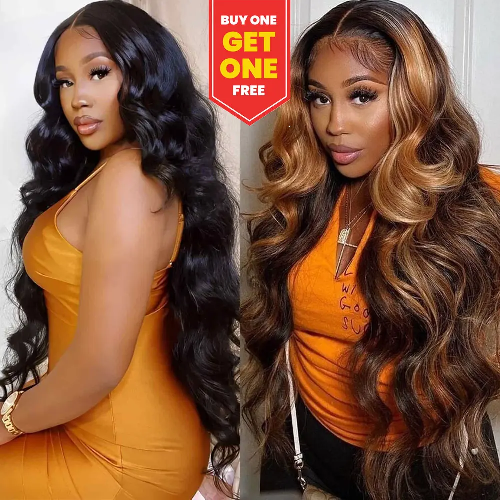 【BOGO FREE】BUY a 30-Inch 13x4 Body Wave Lace Front Wig (180% Density) GET a 28-Inch Highlight Body Wave Lace Frontal Wig FREE