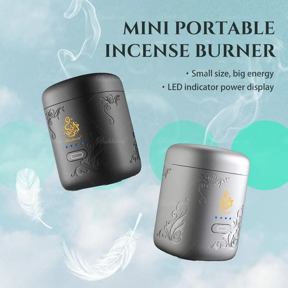 Portable Mini Electric Incense Burner Bakhoor Burner Incense Holder USB Rechargeable Multi-Functional Room Fragrance Home Fragrance Home Scent