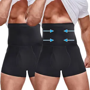 1/2/3PCS Men's Tummy Control Shorts, Compression Shorts, High Waist Anti-Curling Underwear Body Shaper Seamless Boxer Brief