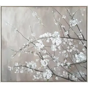 Oisterwijk White Cherry Blossom Canvas Wall Decor