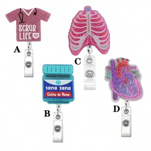 Retractable Badge Holder, 1 Count ID Card Holder, Identification Badges & Supplies for Nurse, Doctor, Medical Assistant, Pharmacist, Nurse Badge Reel