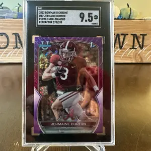 Jermaine Burton - SGC 9.5 Mint+ 2022 Bowman U Chrome Purple Mini Diamond Refractor 378/399 #62