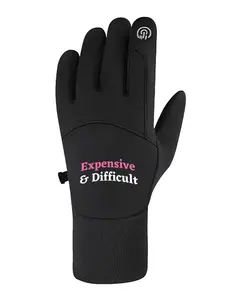 Expensive & Difficult Text Winter warm bike gloves lightweight breathable for short trip and morning ride