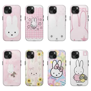 Cute Miffy Kawaii Rabbit Y2K Pink Style Colorful Multiple Options Available Shockproof Design Flim Phone Case,For iPhone 17 16 15 14 13 12 11 Pro Max Plus Air Holiday Gifts and Fashion Items