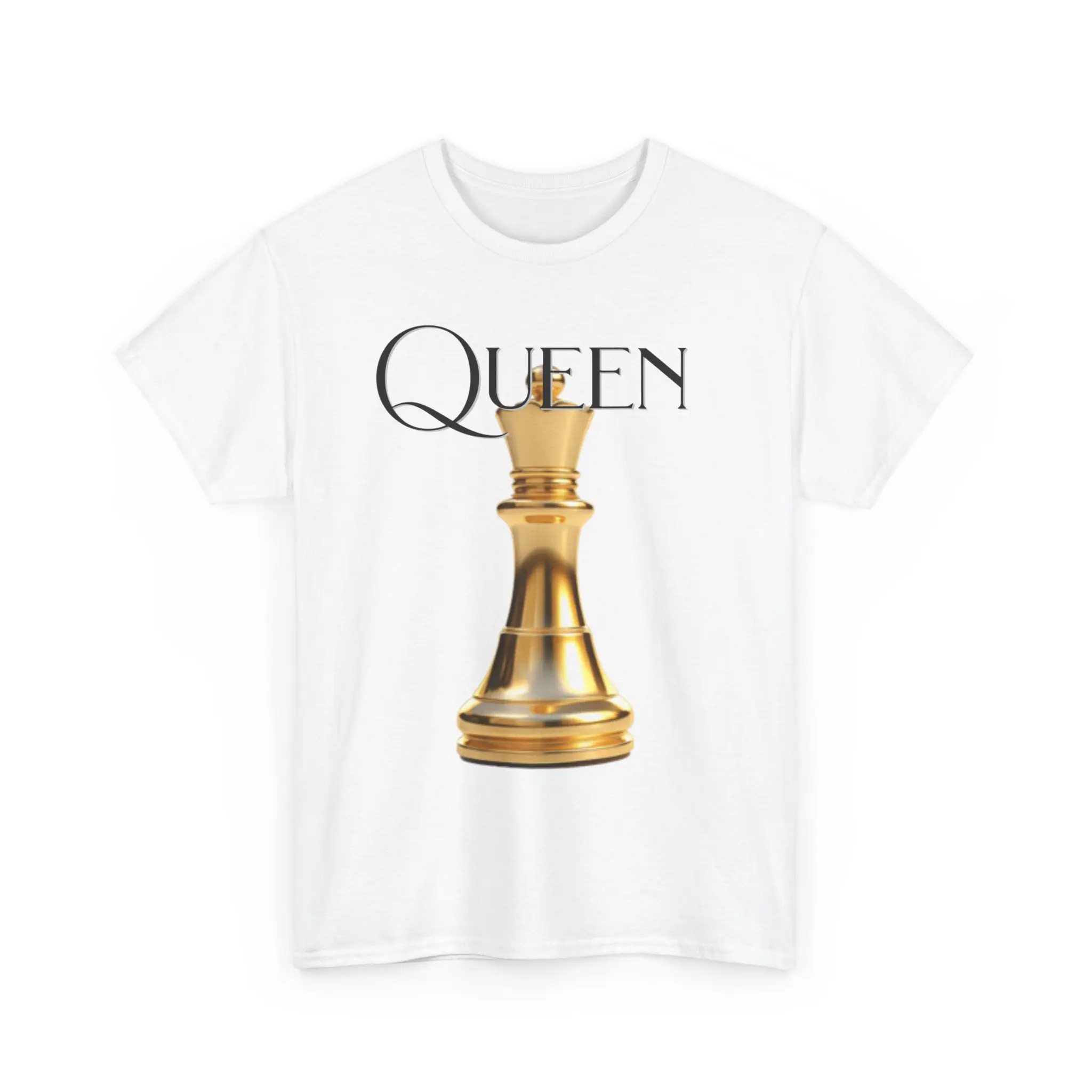 Queen Chess Piece Tee | Gold King/Queen Chess Design