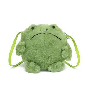 Kawaii Frog Crossbody Bags Cute Animal Plush Purse Small Novelty Shoulder Bag