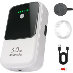 Aquarium Air Pump Rechargeable Aerator for Bait Bucket, Portable Battery Powered Air Pump for Aquarium, Fish Tank Air Pump Bubbler Aerator for Outdoor Fishing (1.5w)