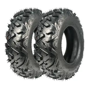GAOMON Set of 2 25X8-12 Front ATV Tires 25x8x12 6-Ply Tubeless All Terrain Sand Snow Rock Mud Trail Tires, Knobby Tread Design for Superior Grip and Durability