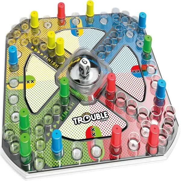 Trouble Board Game for Kids Ages 5+, Classic Pop-O-Matic Family Board Game, Fun Indoor Game for 2–4 Players