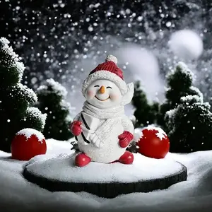 Classic Resin Snowman Figurine Set, Fantasy Themed Decorative Statues, Perfect for Christmas & Holiday Decor