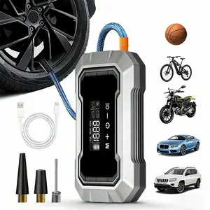 Tire Inflator Air Compressor, Digital Car Tire Pump 12V DC, Portable Car Accessories for Men, Electric Air Pump 150 PSI For Car Tires, Bikes, Football, Preset Tire Pressure & Auto Shut off