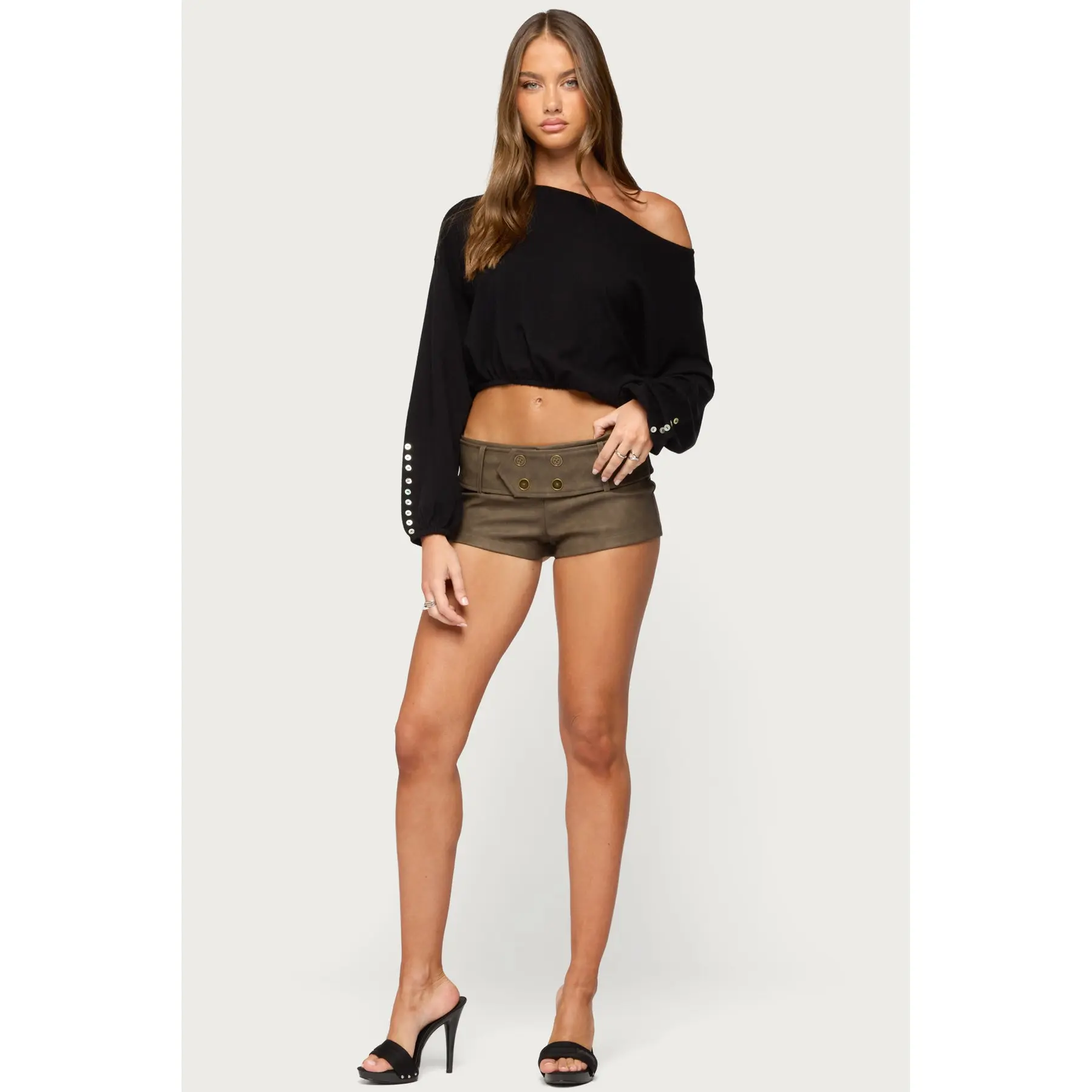 Darsy Faux Leather Micro Shorts