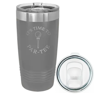 Personalized Its time to Partee 20 oz Tumbler - Dark Gray