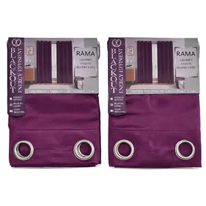 2 Pack Rama Dark Purple Energy Efficient Curtains 2 Panels 54x84 Blackout Grommet Window Treatment