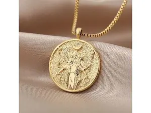 Myth Hecate Athena Artemis Medal Coin Necklace,Miraculous Medallion Queen Necklace For Women