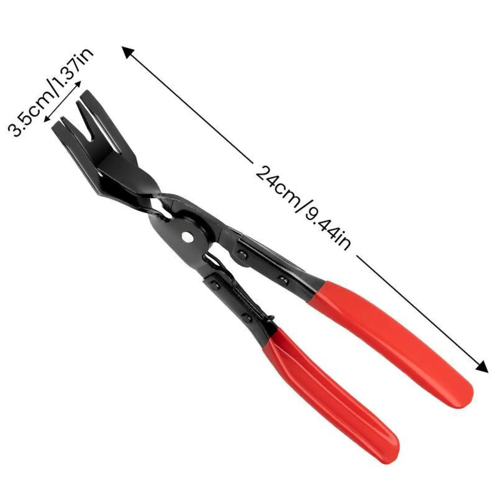 2-in-1 Car Clip Removal Pliers - 1-2mm Thin Plier Head, Spring-Loaded, Durable Trim Removal Tool for Round/Square Clips, Fasteners, Plastic Rivets, Must-Have DIY Auto Repair Tool for Car Interior Maintenance