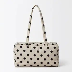 Nylon Bowler Bag, Top Handle Tote Bag with Key Leash, Casual Large Commuter Work Bag, Fashionable Shoulder Handbag for Everyday Use, Fashionable Unique Bags