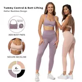 SHAFITS Women's 2-Piece Fitness Set - Padded Stretchy Sports Bra & High Waist Leggings, Sports Slim Fit, All Seasons Matching Workout Wear, Yoga Outfit Set for Yoga & Gym, Seamless Solid Athletic Casual Clothing, Gym Gifts,sohochic