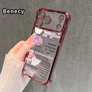 Compatible  Phone Case iPhone 17 Pro Max 16 15 Plus Air 14 13 12 11 E Jesus' Grace Words Pattern Transparent Full Coverage Four Corners Anti-drop Casing