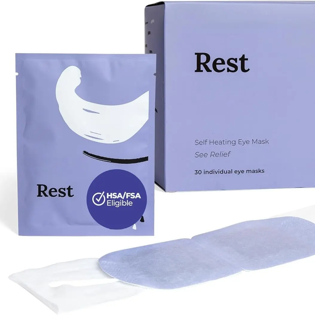 Rest: Self Heating Warm Compress for Dry Eyes | Heated Eye Mask for Fast Relief | No Microwave or Washcloth Needed | Travel Ready | 30 Count | FSA & HSA Eligible Healthcare Therapy lash serum eye patches lash serum growth
