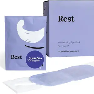 Rest: Self Heating Warm Compress for Dry Eyes | Heated Eye Mask for Fast Relief | No Microwave or Washcloth Needed | Travel Ready | 30 Count | FSA & HSA Eligible Healthcare Therapy lash serum eye patches lash serum growth