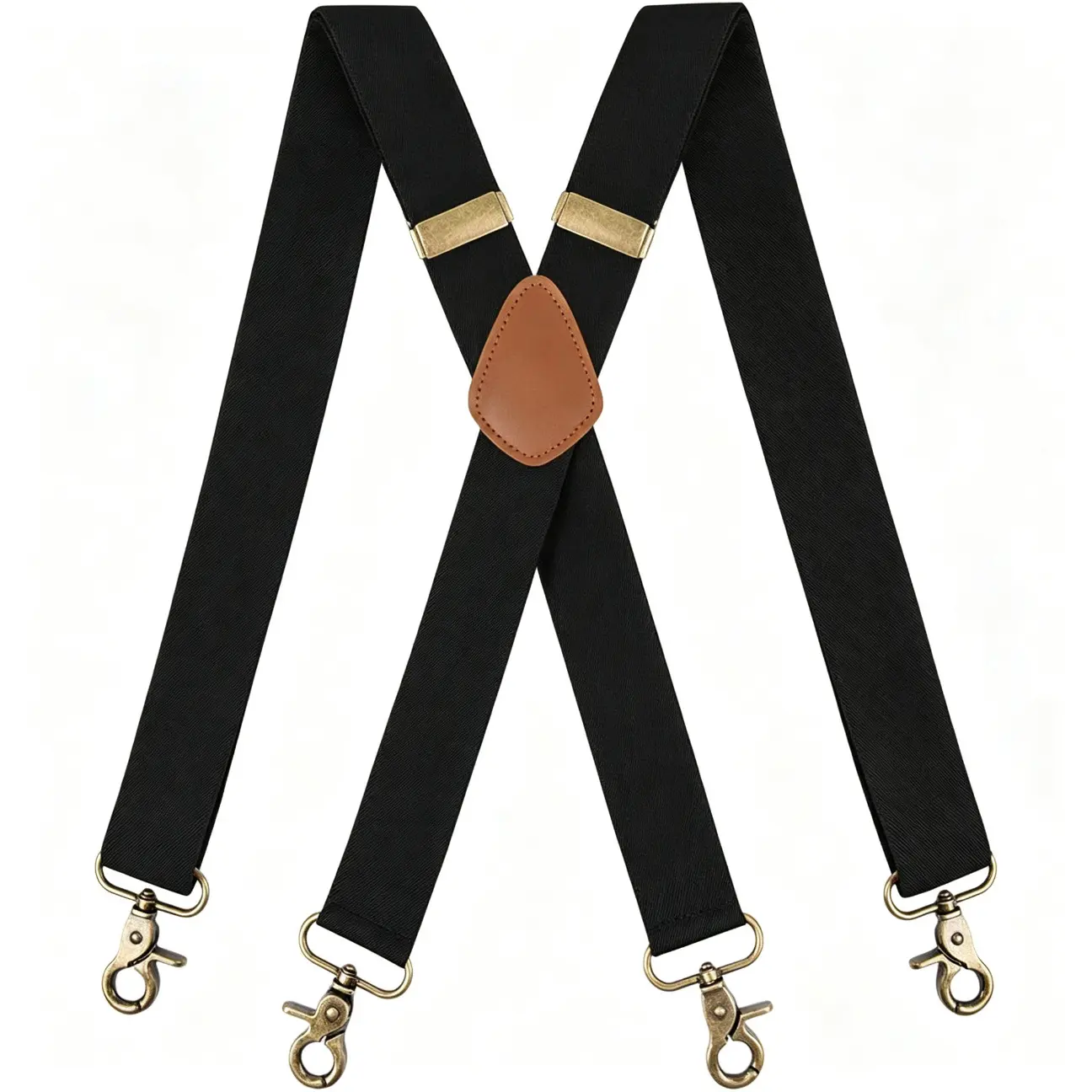 Vintage Suspenders for Men Heavy Duty 4 Snap Hooks for Belt Loops Adjustable X Back Heavy Duty 1.4 In Adjustable Suspenders