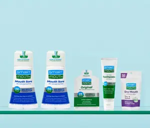 SmartMouth Mouth Sore Relief Bundle – Mouth Sore Zinc Activated Mouthwash (10.82oz 2 Pack) + Toothpaste (6oz) + Dry Mouth Mints (50 Count) & Original Travel Packs (10ct Box) | Fresh Breath & Oral Pain Relief