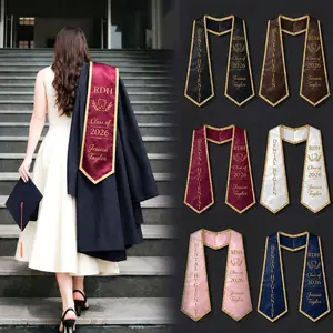 Personalized Graduation Stole Custom Major Sash Printed Name Class of 2026 Glitter Trim Graduation Sash College Graduate Gift Any Degree